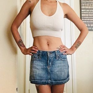 Paris Blues Frayed Denim Skirt